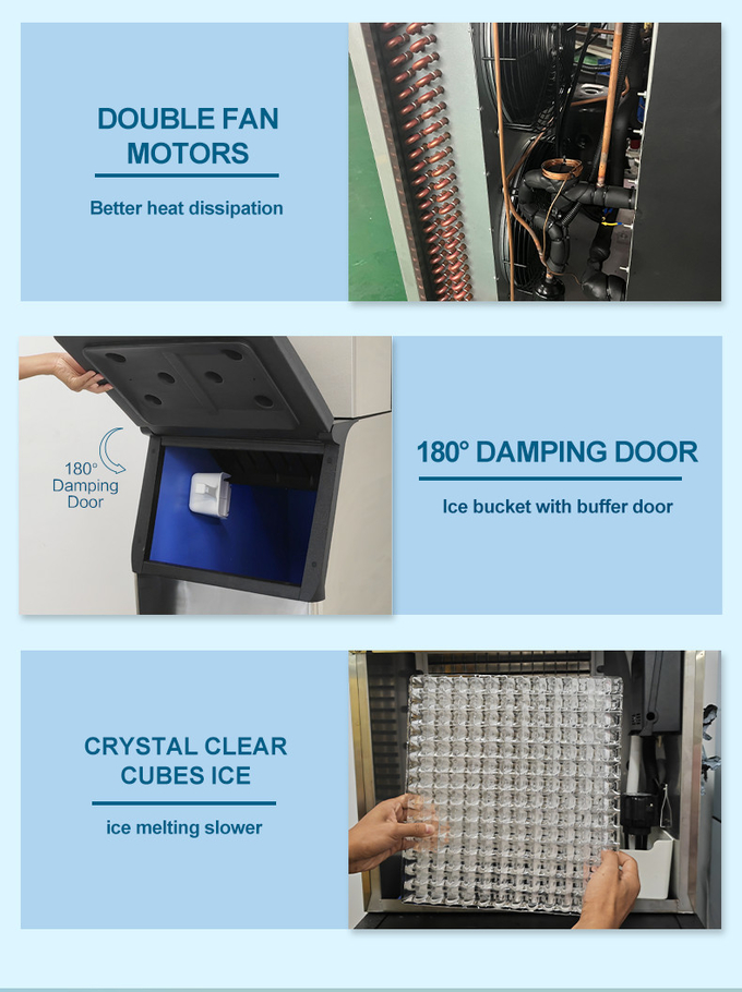 máquina R404a del fabricante del cubo de hielo de la división de la máquina de hielo automática refrigerada por aire 2
