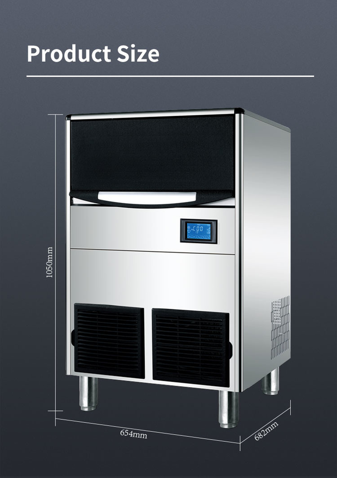 máquina de hacer hielo refrescada aire del cubo 100kg/24h con el fabricante de hielo del contador de la barra de controles de Digitaces 7