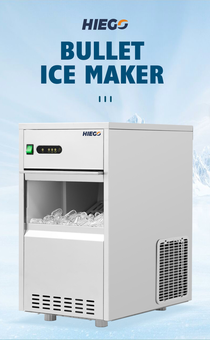 Mini máquina de hielo tipo pepita comercial 25kg/24h R134a Bullet Ice Maker 2