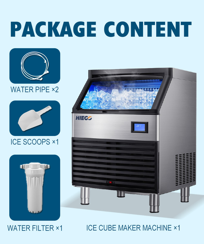 Máquina para fabricar hielo en cubos Bolck vertical con flujo automático de agua de 80 kg 10