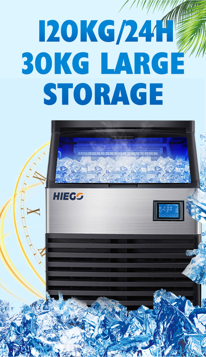 Máquina para hacer cubitos de hielo de 80,90 kg de alto rendimiento y grado alimenticio, máquina para hacer hielo completamente automática de 120 kg y 100 kg 6