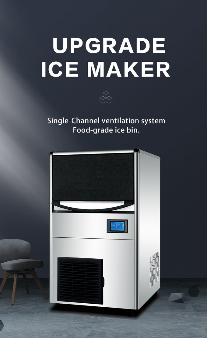 Fábrica de uso doméstico 60KG / 24H Máquina para hacer hielo en cubos Máquina para hacer hielo completamente automática 0