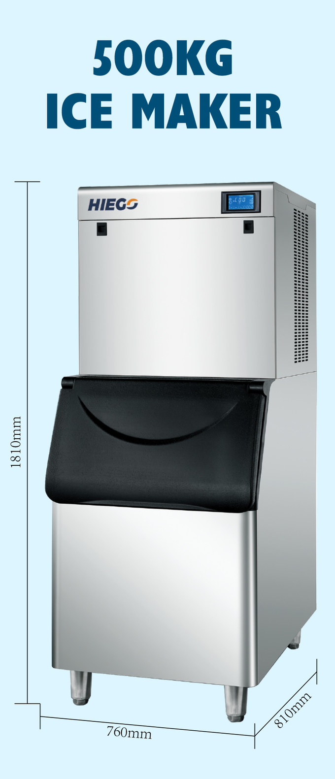 Máquina de hielo automática de refrigeración por aire, fabricante comercial de bolas de hielo de acero inoxidable de 500Kg 6