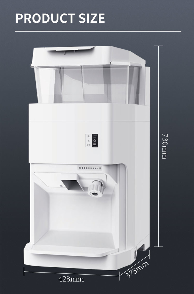 Máquina para hacer hielo afeitado 680kgs/H completamente automática, máquina de afeitar de hielo en bloque comercial de 320rpm 10