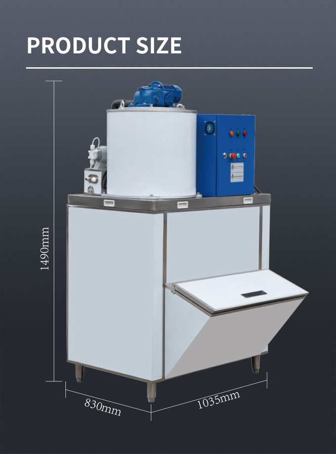 Encimera del fabricante de hielo de la escama de la refrigeración por aire 500kg para el generador comercial R404a 10