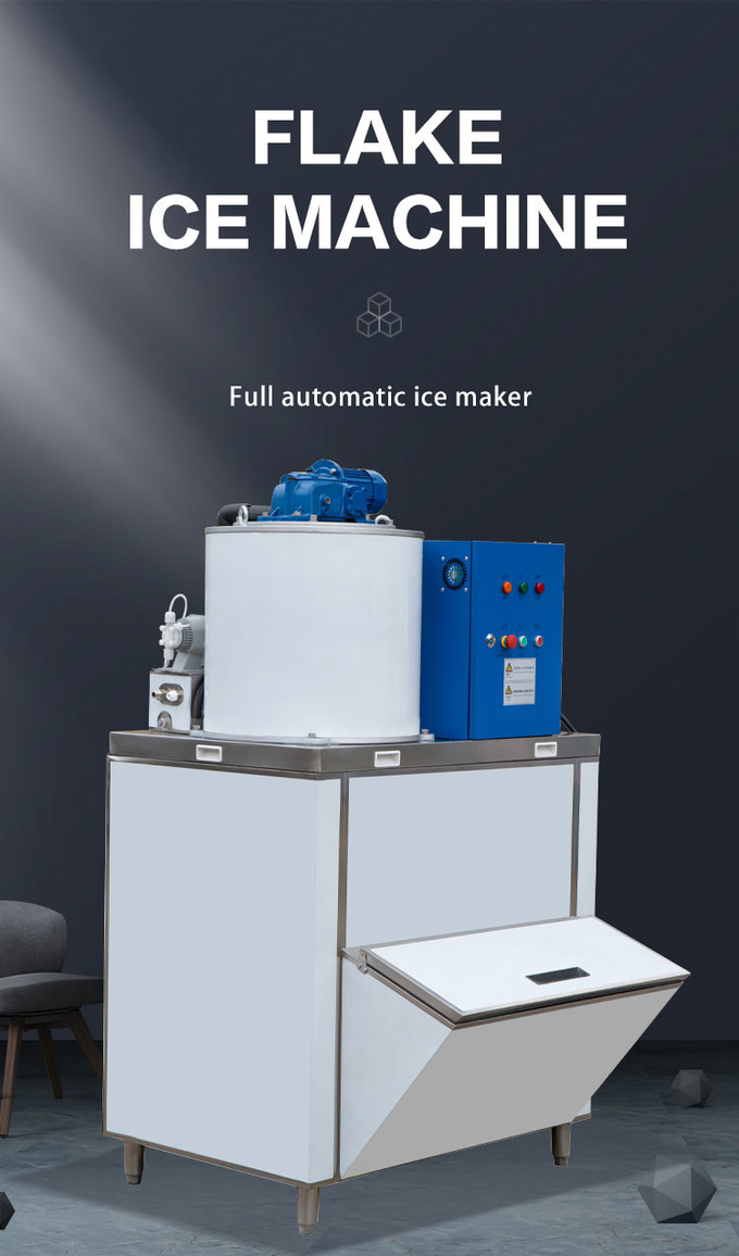 máquina comercial del cono de la nieve del hielo del bloque de la refrigeración por aire de la máquina de hacer escamas de hielo 500KG/24H 0