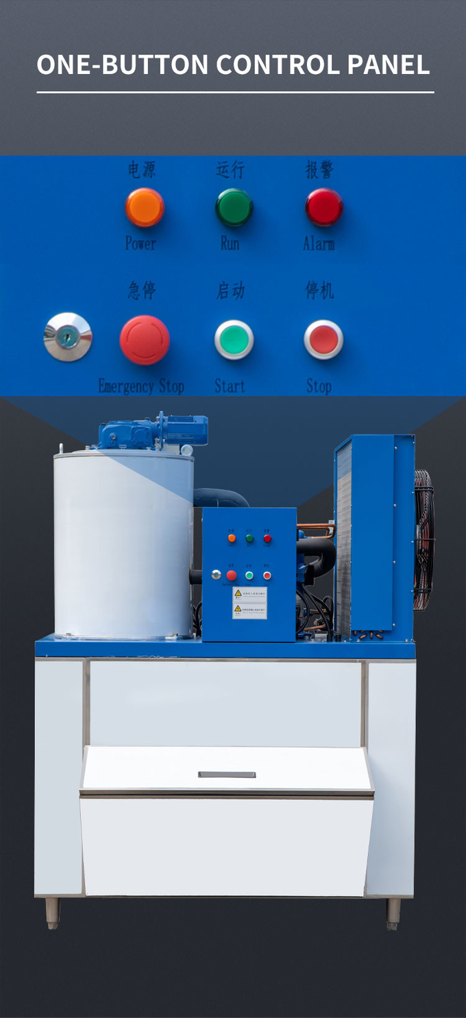 Encimera del fabricante de hielo de la escama de la refrigeración por aire 500kg para el generador comercial R404a 2